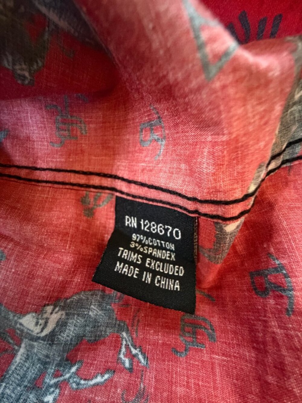 Cowboy Hardware Mens Vintage Bronc Red Stretch Western Pearl Snap Shirt Large - Picture 9 of 13